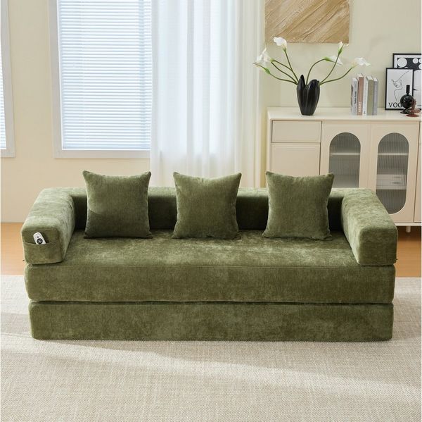 HAUSS SPOLE Schlafsofa mit Schlaffunktion,Modulares Relaxsofa mit Seitentaschen