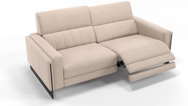 Sofanella 2-Sitzer MARA Stoffsofa Stoffcouch Designercouch in Creme