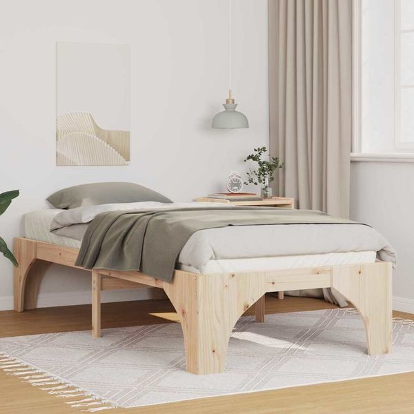 vidaXL Bettrahmen Braun 90 x 200 cm Massives Kiefernholz 873004