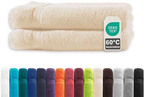 Devior Handtuch Set Frottierserie Elegance in vielen Farben, hochwertig mit 500 g/m², Duschtücher - 100% Baumwolle (Spar-Set, 2-St), 70x140 cm, saugstark, schnelltrocknend & geruchsneutral