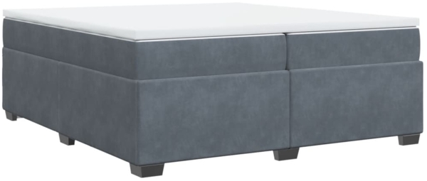 vidaXL Boxspringbett mit Matratze Dunkelgrau 200x200 cm Samt 3285306