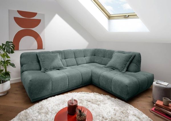 Sofa Italia von Benformato mit Ottomane und Wellenfederung