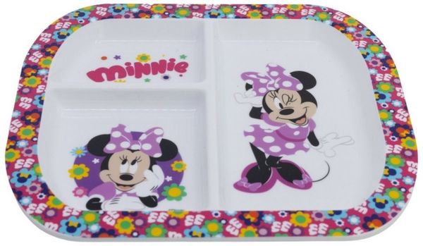 Storline Frühstücksteller Disney Minnie Mouse rechteckig mit 3 Fächern, Mikrowellengeeignet
