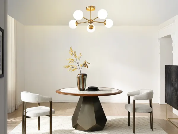 Vente-unique - SOFIA Hängelampe Kronleuchter und Deckenlampe Metall Gold - B 58,5 cm x H 21 cm x L 58,5 cm