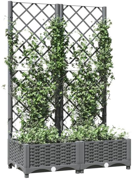 vidaXL Pflanzkübel mit Rankgitter Hellgrau 80x40x121,5 cm PP 153271 Bild 7