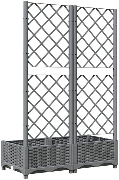vidaXL Pflanzkübel mit Rankgitter Hellgrau 80x40x121,5 cm PP 153271 Bild 4