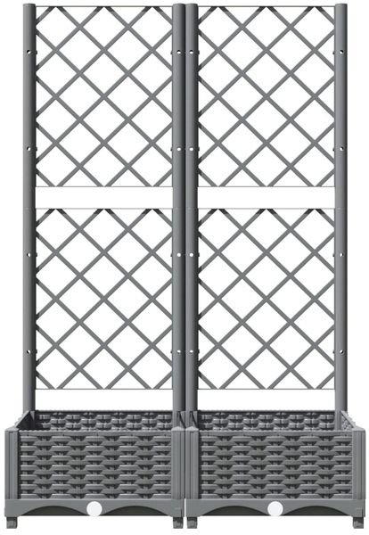 vidaXL Pflanzkübel mit Rankgitter Hellgrau 80x40x121,5 cm PP 153271 Bild 3