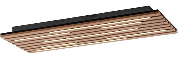 OTTO home Deckenleuchte Ullii Akustikpaneele, LED fest integriert, Warmweiß, schwarze LED Diffuser, Holz, Akustik, Paneele, 3000K - 80 x 30 cm