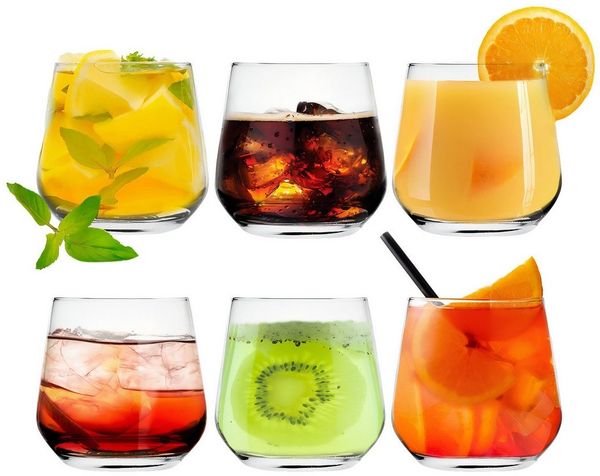 KONZEPT Gläser-Set 310 ml kleine Saftgläser, universal und spülmaschinenfest, 6-tlg, ideal als Trinkgläser, Wassergläser, Whiskygläser