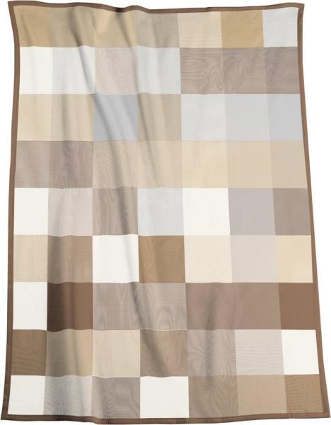 Wohndecke Pure Cotton Karo beige, karierte Baumwolldecke in 150x200, Biederlack, Made in Germany,nachhaltig produziert