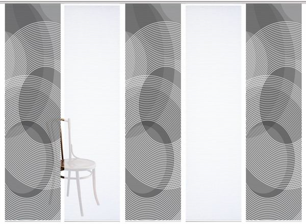 HOME in green Schiebegardine HIG AFONSO Schiebegardine recyceltes Polyester, 245x60 cm, Kreismotiv (5 St), Polyester (recycelt) Polyester