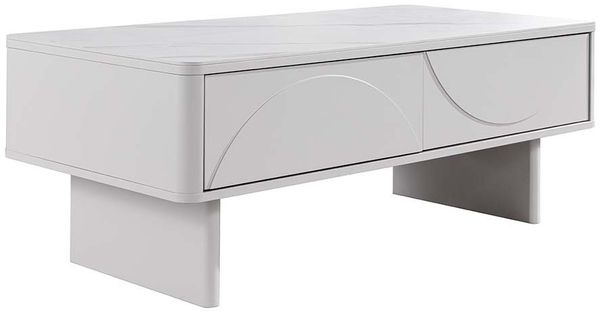 riess-ambiente Couchtisch SAVOY 120cm weiß-Keramik, Schubladen, Stauraum, Reliefstruktur, modern (Einzelartikel, 1-St), Zeitloser Couchtisch in Marmoroptik - ideal für Wohn- und Schlafzimmer