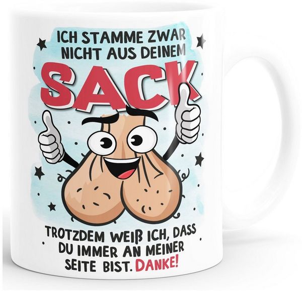 MoonWorks Tasse Kaffee-Tasse Geschenk für Bonus-Papa zum Vatertag Spruch lustig, Keramik