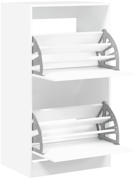 vidaXL Schuhschrank mit 2 Klappen Weiß 60x42x108 cm 3214385 Bild 5