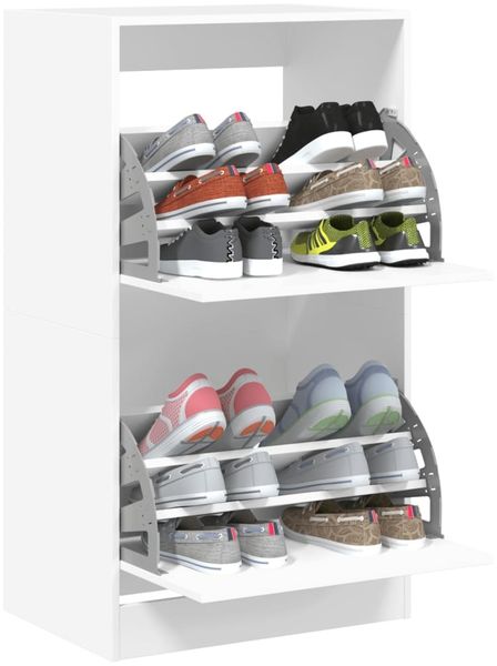 vidaXL Schuhschrank mit 2 Klappen Weiß 60x42x108 cm 3214385 Bild 4