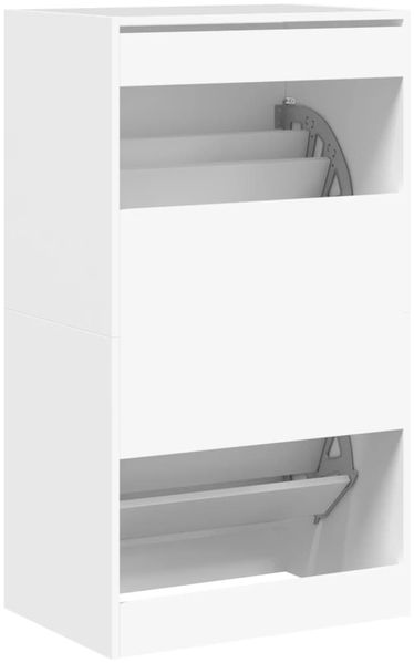 vidaXL Schuhschrank mit 2 Klappen Weiß 60x42x108 cm 3214385 Bild 8