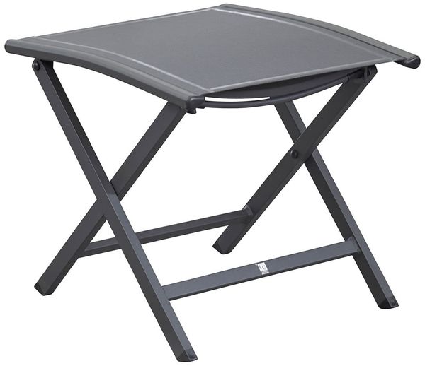Gartenhocker Unicamo, Aluminium, Schwarz, 50 x 45 x 50 cm