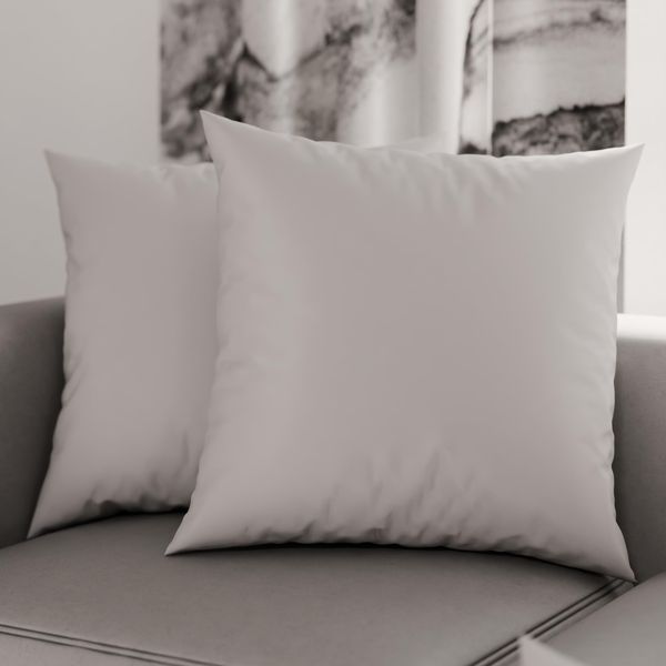 PETTI Artigiani Italiani – 2er-Set Kissenbezüge 40x40 cm aus Mikrofaser, Zierkissenbezüge für Schlafzimmer & Sofa, Uni Hellgrau, 100 % Made in Italy
