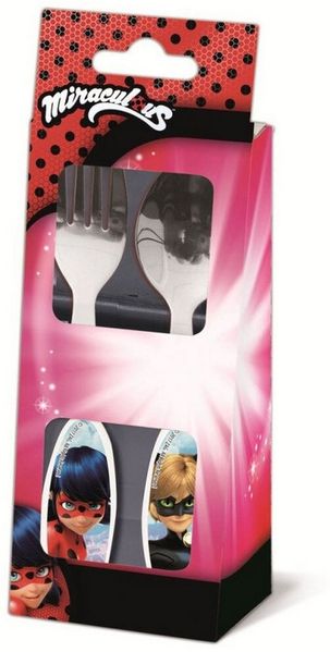 Miraculous - Ladybug Kinderbesteck Miraculous Ladybug & Cat Noir Heroes Metallbesteck-Set, 2-tlg. (2-tlg), Edelstahl