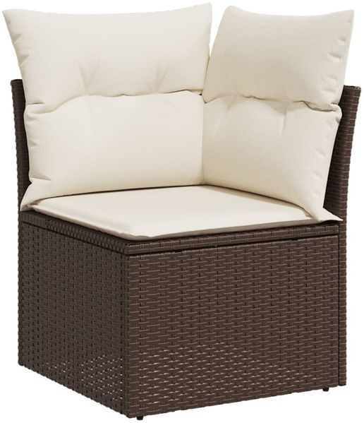 vidaXL 10-tlg. Garten-Sofagarnitur mit Kissen Braun Poly Rattan 3217793 Bild 4