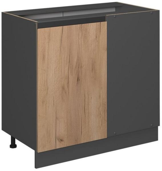 Vicco Eckunterschrank Küchenschrank Küchenmöbel R-Line J-Shape 86 cm modern (Anthrazit-Eiche)