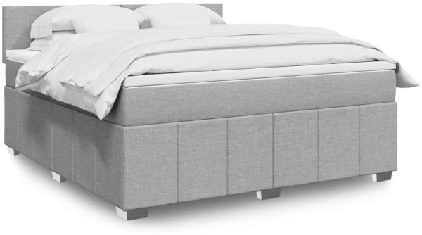 vidaXL Boxspringbett mit Matratze Hellgrau 180x200 cm Stoff 3287140