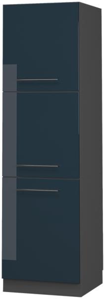 Vicco Herdschrank Fame-Line Anthrazit Dunkelblau Hochglanz 60 cm 3 Türen