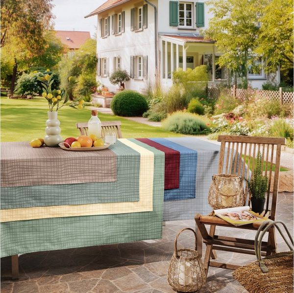 REDBEST Tischdecke Tischdecke "Pasadena", abwaschbar Uni/Karo