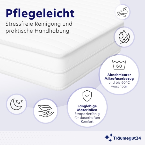 Träumegut24 - AquaFlex ergonomische 16 cm 7-Zonen Kaltschaummatratze 120 x 200 cm Härtegrad H2 & H3 : 16 cm : H2 & H3 : 120 x 200 cm Bild 6