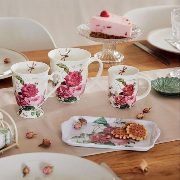 Ambiente Luxury Paper Products Tablett Dekotablett, Serviertablett, Planzen, Blumen, Tiere, Vogel, Melamin Amber Rosen Blumenmotiv, (1-tlg), Meer, Strand Sommer, Frühling, Herbst, Winter