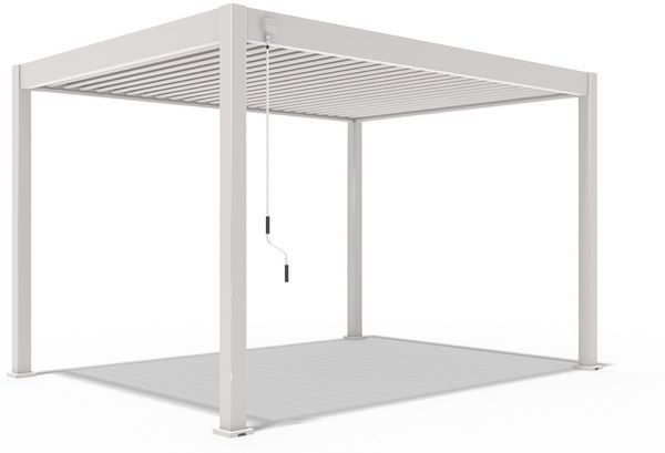 Weide Deluxe | Pergola Voll Aluminium freistehend | 3 x 4 M | Lamellendach Ivory Sand