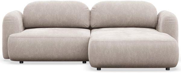 Selsey Tvoya Ecksofa mit Schlaffunktion, Ottomane rechts, hellbeige Chenille