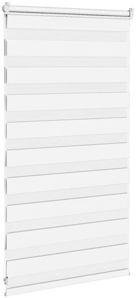 vidaXL Doppelrollo Weiß 80x100 cm Stoffbreite 75,9 cm Polyester 4014725 Bild 4