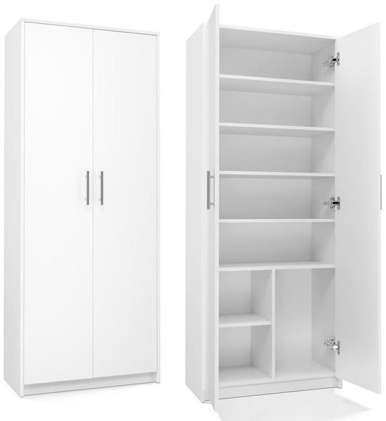 ibonto AKTENSCHRANK MATTWEISS Ideal für Büro & Wohnzimmer (H 180 x T 35 x B 74 cm)