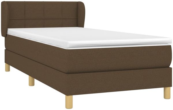 Einzelbett, Polsterbett mit Matratze Stoff Dunkelbraun 80x200 cm, Härtegrad: H2 [3126760] Bild 3