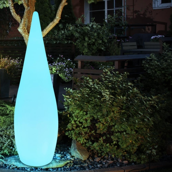 RGB LED Steckleuchte, Tropfen-Design, weiß, H 80 cm