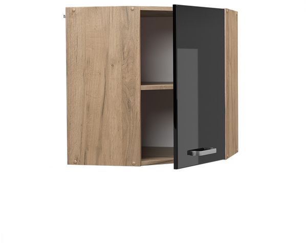 Eckhängeschrank R-Line Schwarz Hochglanz 57 cm Vicco Bild 4
