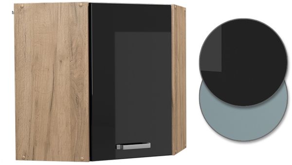 Eckhängeschrank R-Line Schwarz Hochglanz 57 cm Vicco Bild 6