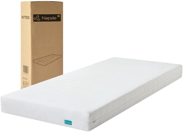NAPSIE Matratze 90x200 Mittelfest 12cm - Ergonomische 7-Zonen Hochwertige Kaltschaummatratze mit waschbarem Bezug, Atmungsaktiv Schaumstoffmatratze Rollmatratze, Öko-Tex Zertifiziert
