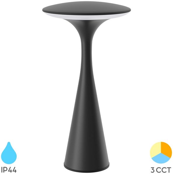 LED Tischlampe Touch Dimmbar mit Akku Tischleuchte Innen/Aussen Farbwahl CCT USB schwarz