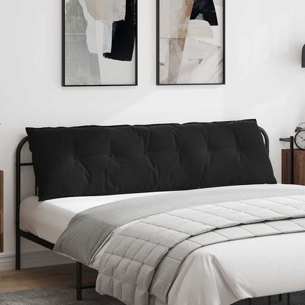 vidaXL Rückenkissen Schwarz 180 x 50 cm Cordstoff 42014939