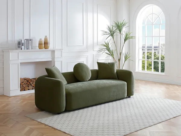 Vente-unique - OXILA Sofa Stoff Grün - B 97 cm x H 65 cm x L 229 cm