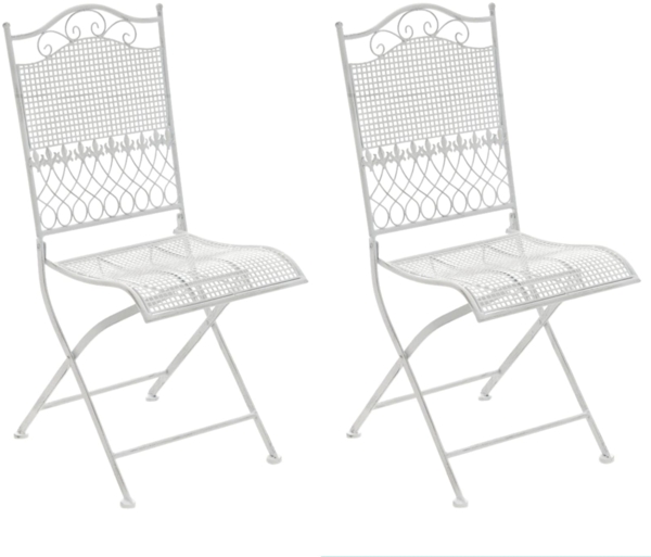 CLP 2er Set Gartenstühle Kiran,antik weiß