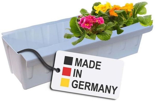 Euro-Paletten Blumenkasten-Einsätze | mit Hängesystem zum Einhängen | 37,3cm Weiß | Pflanzkasten für Europalette Palette | Balkonkasten | Blumentopf | extrem stabil
