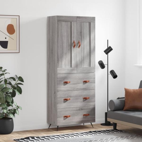 vidaXL Highboard Grau Sonoma 69,5x34x180 cm Holzwerkstoff 3199727