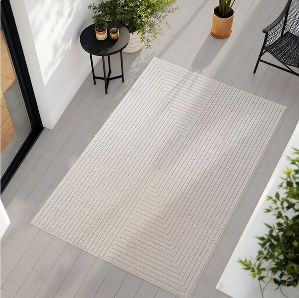 Teppium Teppich Skandinavischer 3D-Teppich, Rechteckig, Höhe: 5 mm, Indoor Outdoor Teppich Wetterfest 3D Optik Wohnzimmer Küchen Terrasse