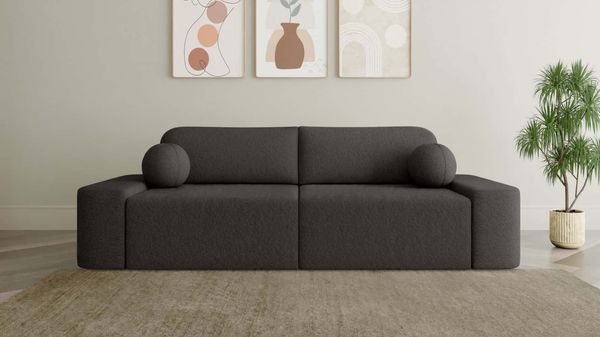 Sofa Oval mit Schlaffunktion | Bettkasten |verschiedene Farben erhältlich
