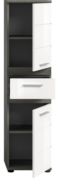 welltime Hochschrank Lucca, Höhe 137 cm, 2 Türen, 1 Schubkasten, 2 Einlegeböden Badschrank, Bad-Möbel, Badezimmer Bild 3