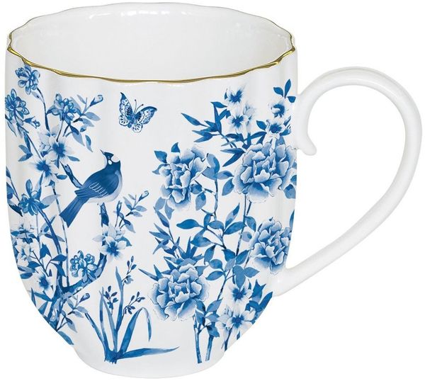 EasyLife Tasse Paradise Garden, Porzellan, Handwäsche empfohlen, Mehrfarbig, Blumen und Vogel, H: 10cm