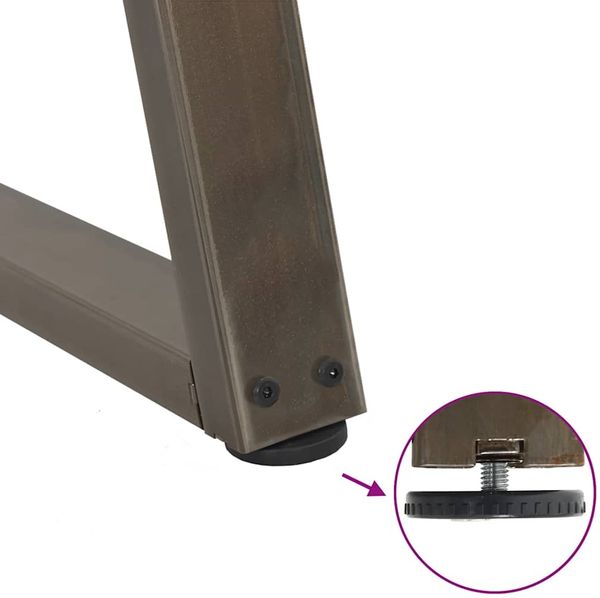 vidaXL Esstisch Beine V-Form 3 Stück Naturstahl 90x(72-73,3) cm Stahl 4012595 Bild 9